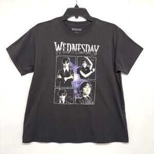 Wednesday Addams Netflix Series Wednesday Graphic Black T-shirt Men's Size L